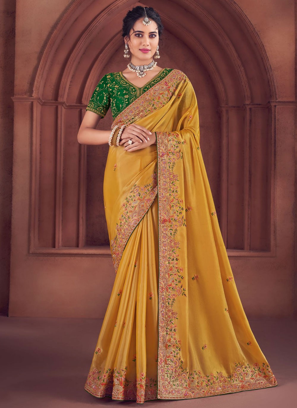 Embroidered, Zari Art Silk Saree - S12177