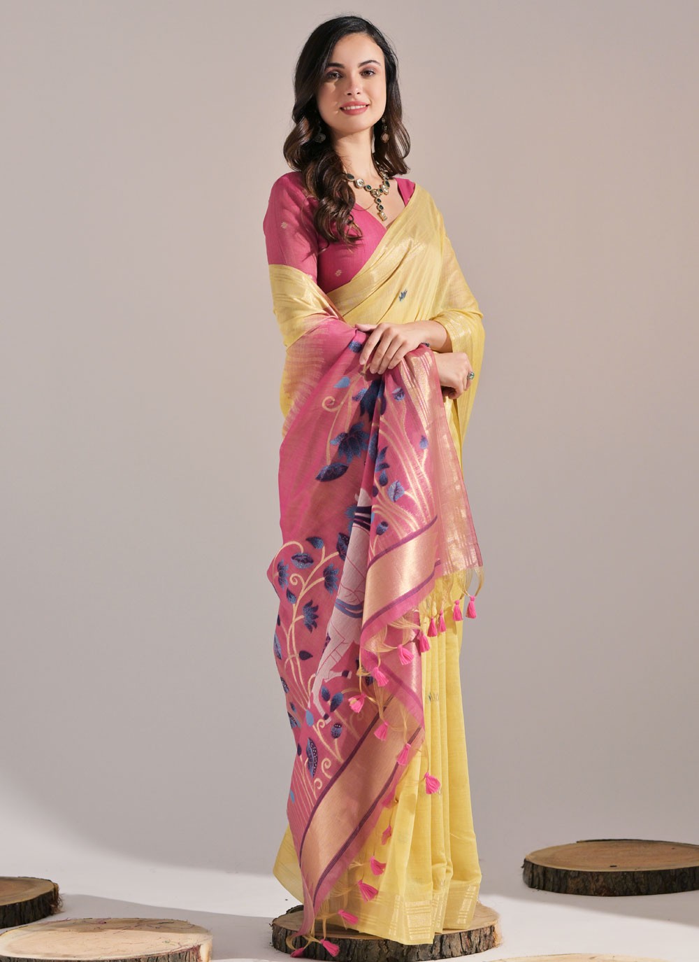 Thread, Woven Cotton Saree - S11922