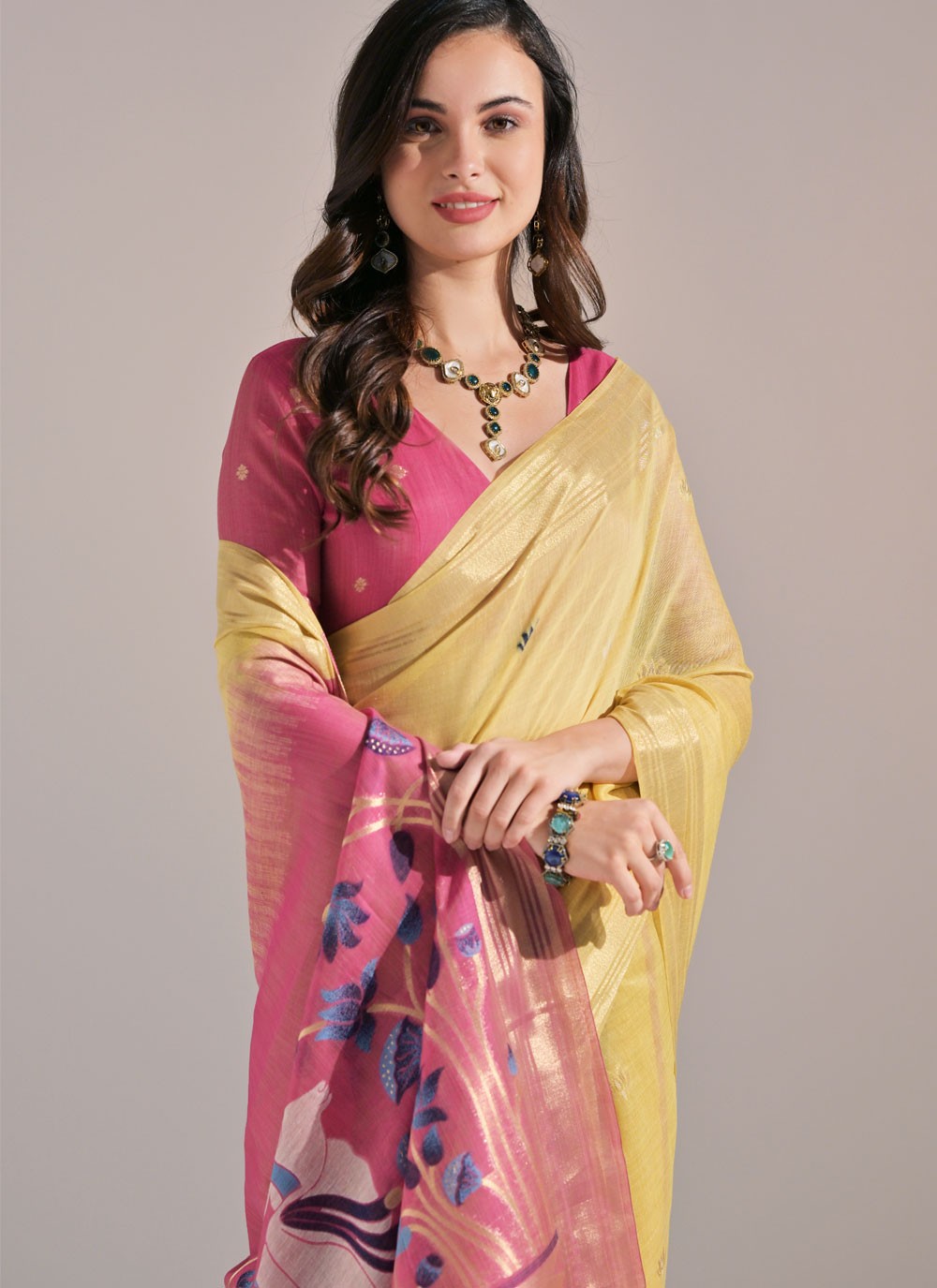 Thread, Woven Cotton Saree - S11922