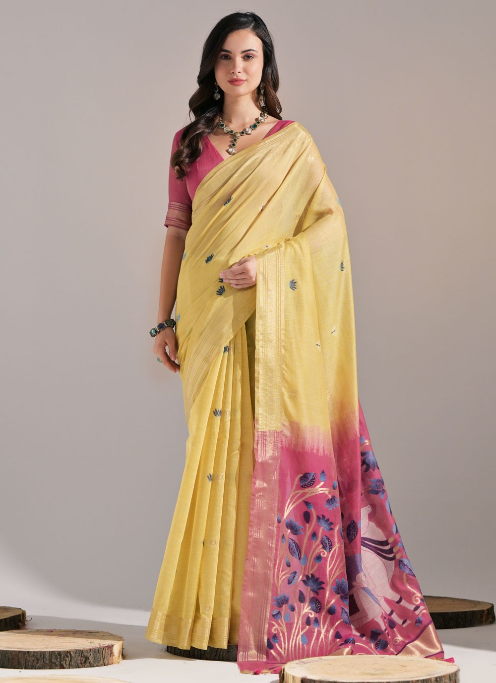 Thread, Woven Cotton Saree - S11922