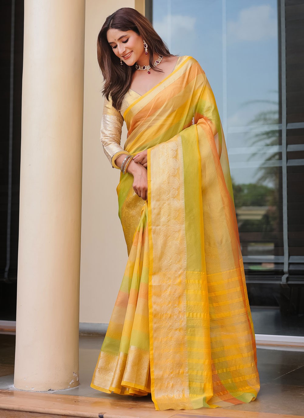 Woven, Zari Malbari Silk Saree - S12308