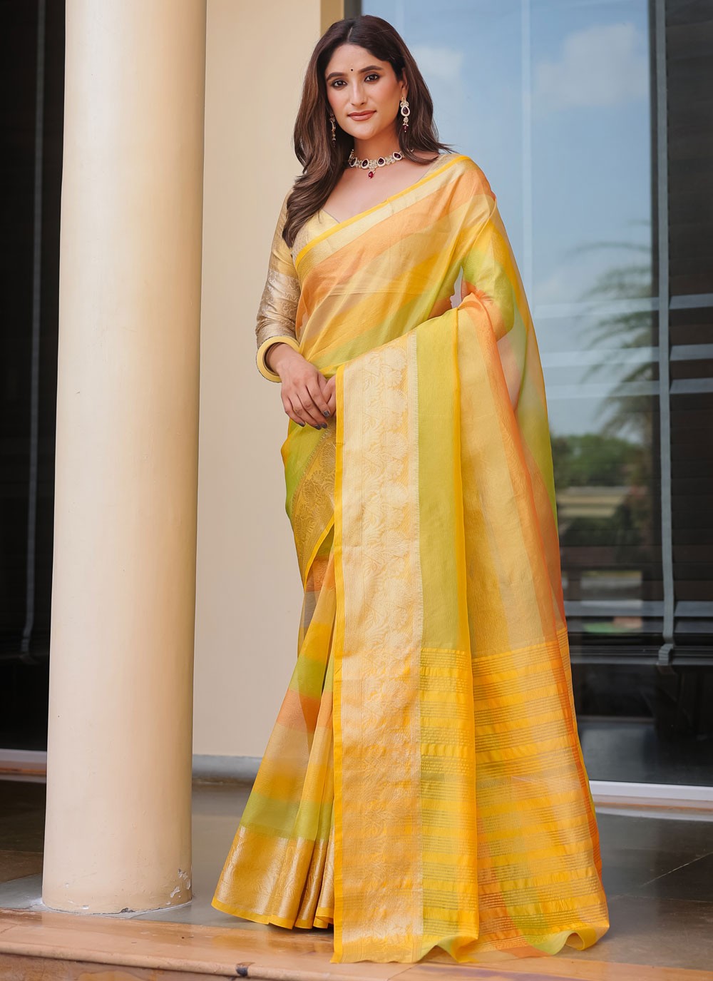 Woven, Zari Malbari Silk Saree - S12308