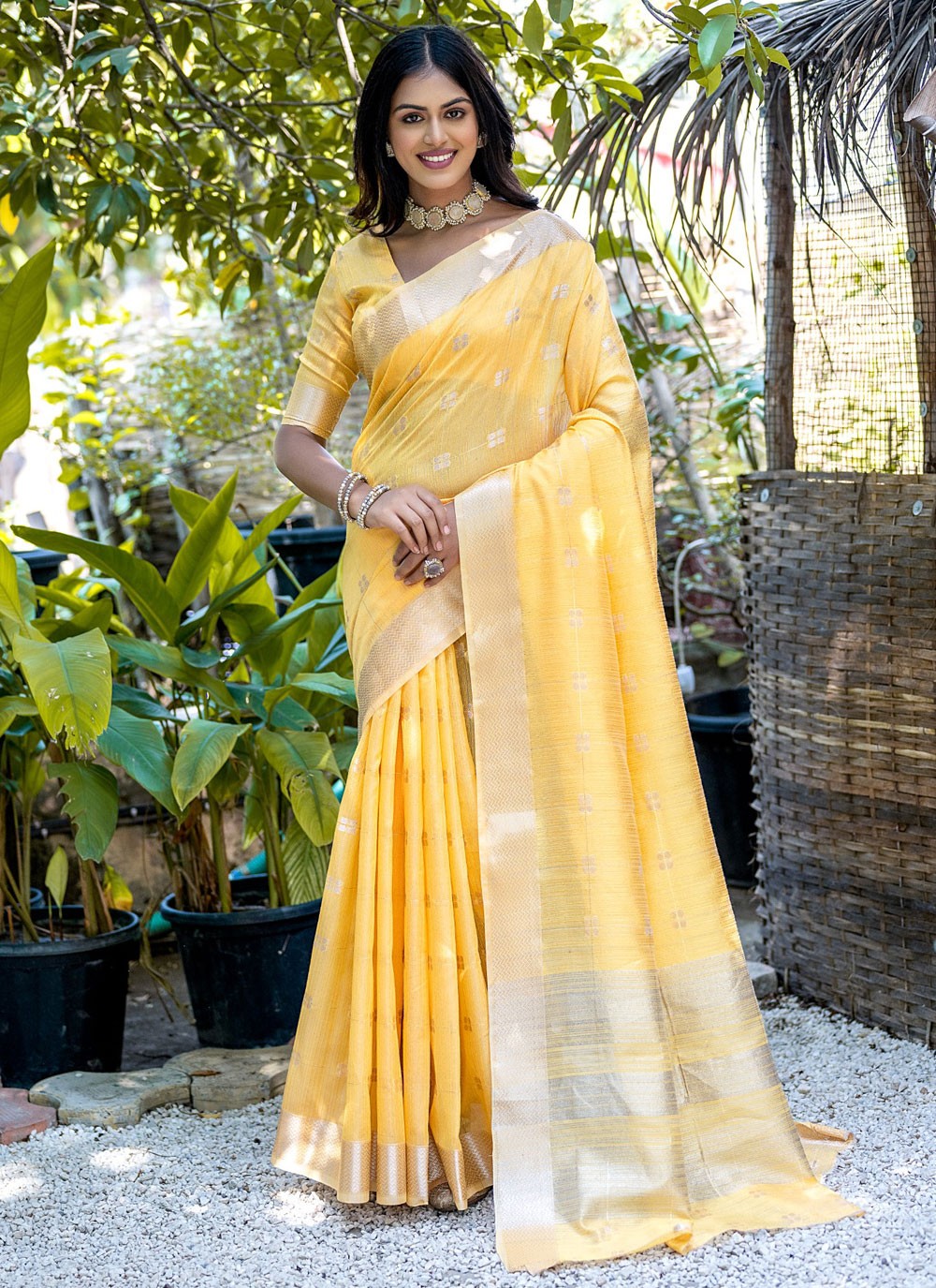 Trendy Woven Cotton Saree - S5653