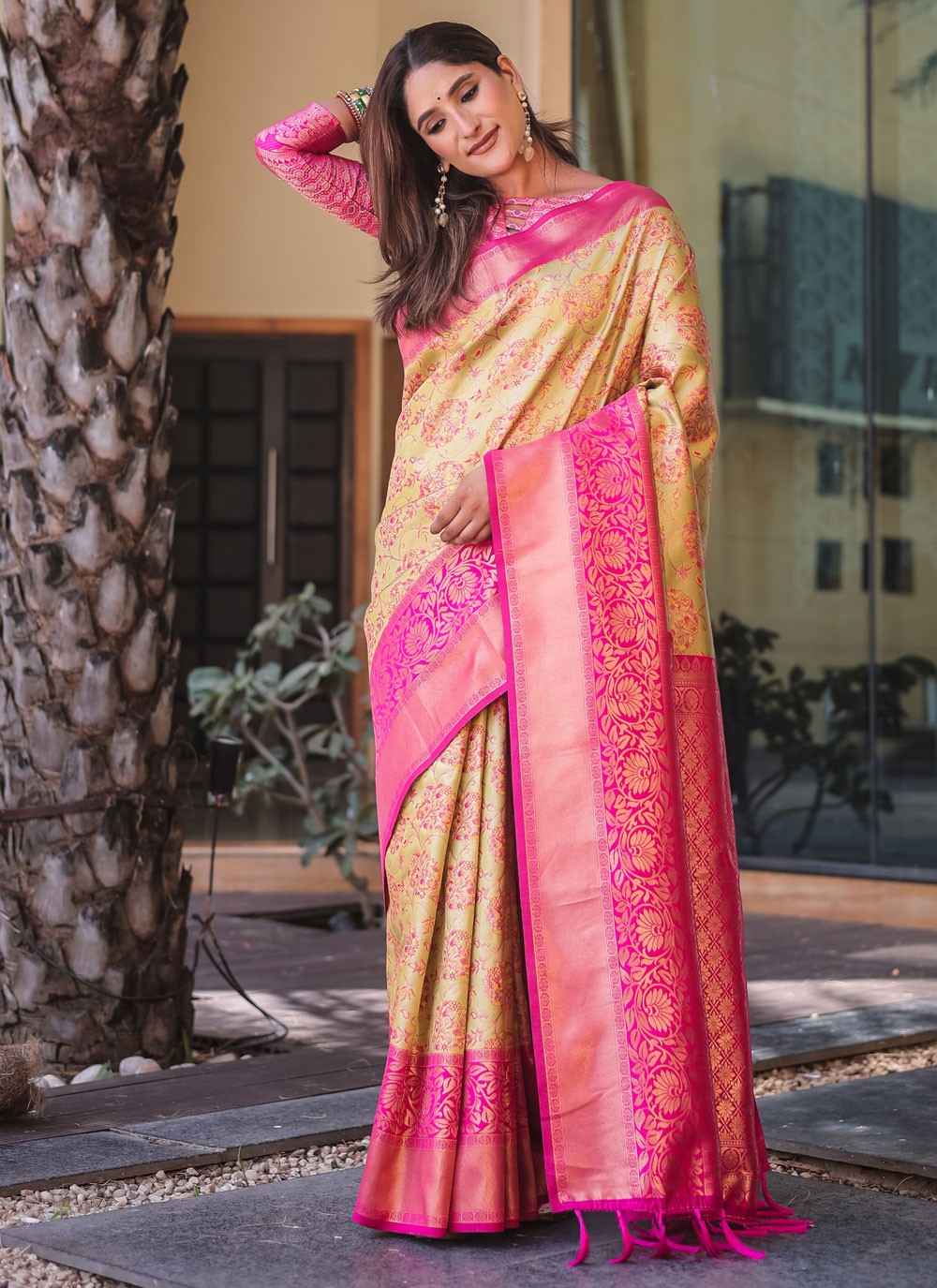 Woven, Zari Kanjivaram Silk Saree - S12290