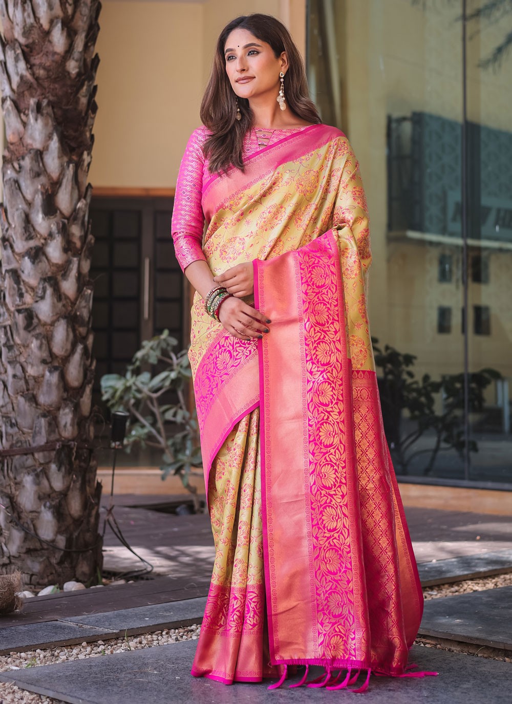 Woven, Zari Kanjivaram Silk Saree - S12290