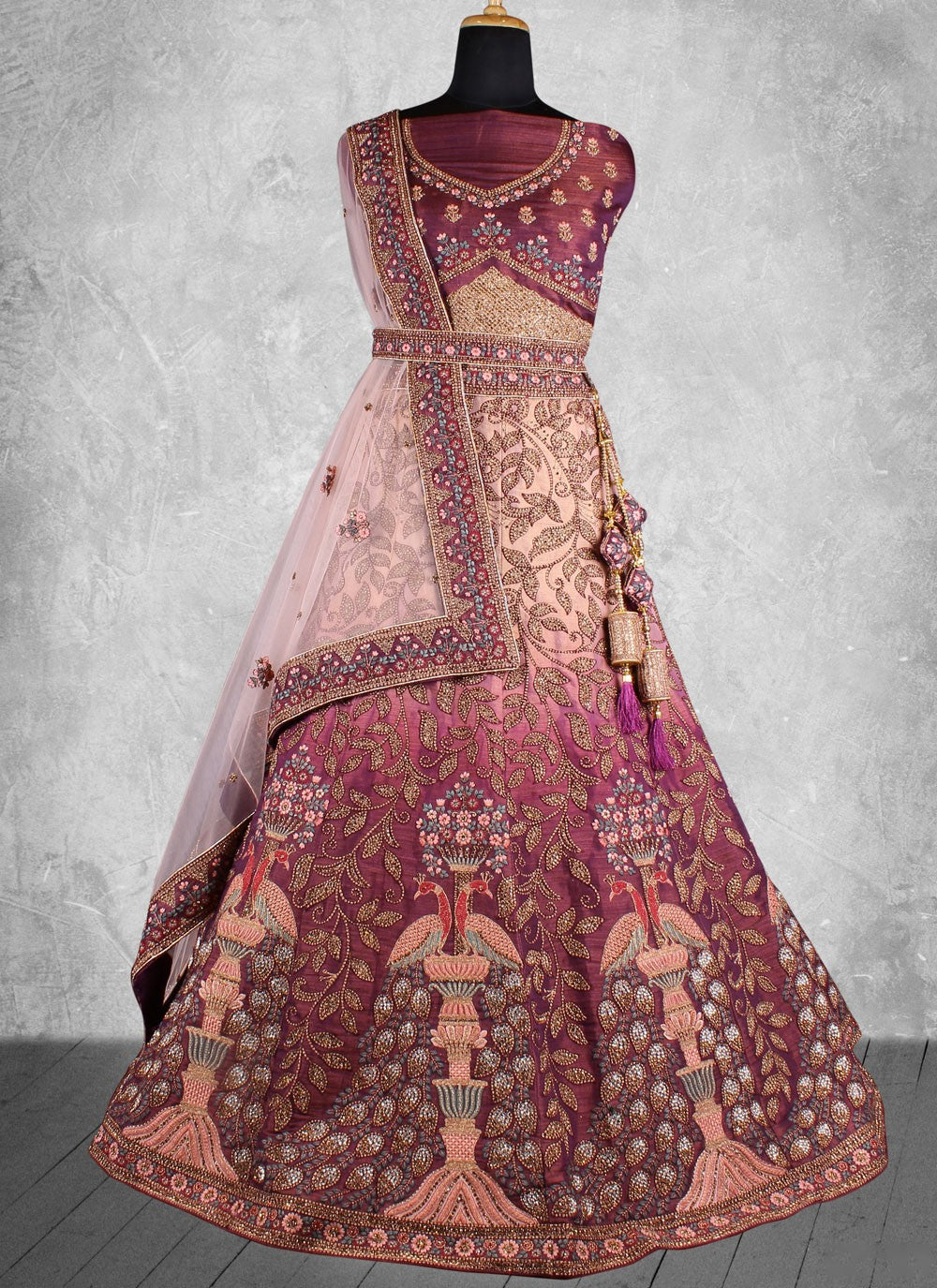 Embroidered Velvet Lehenga - L3067