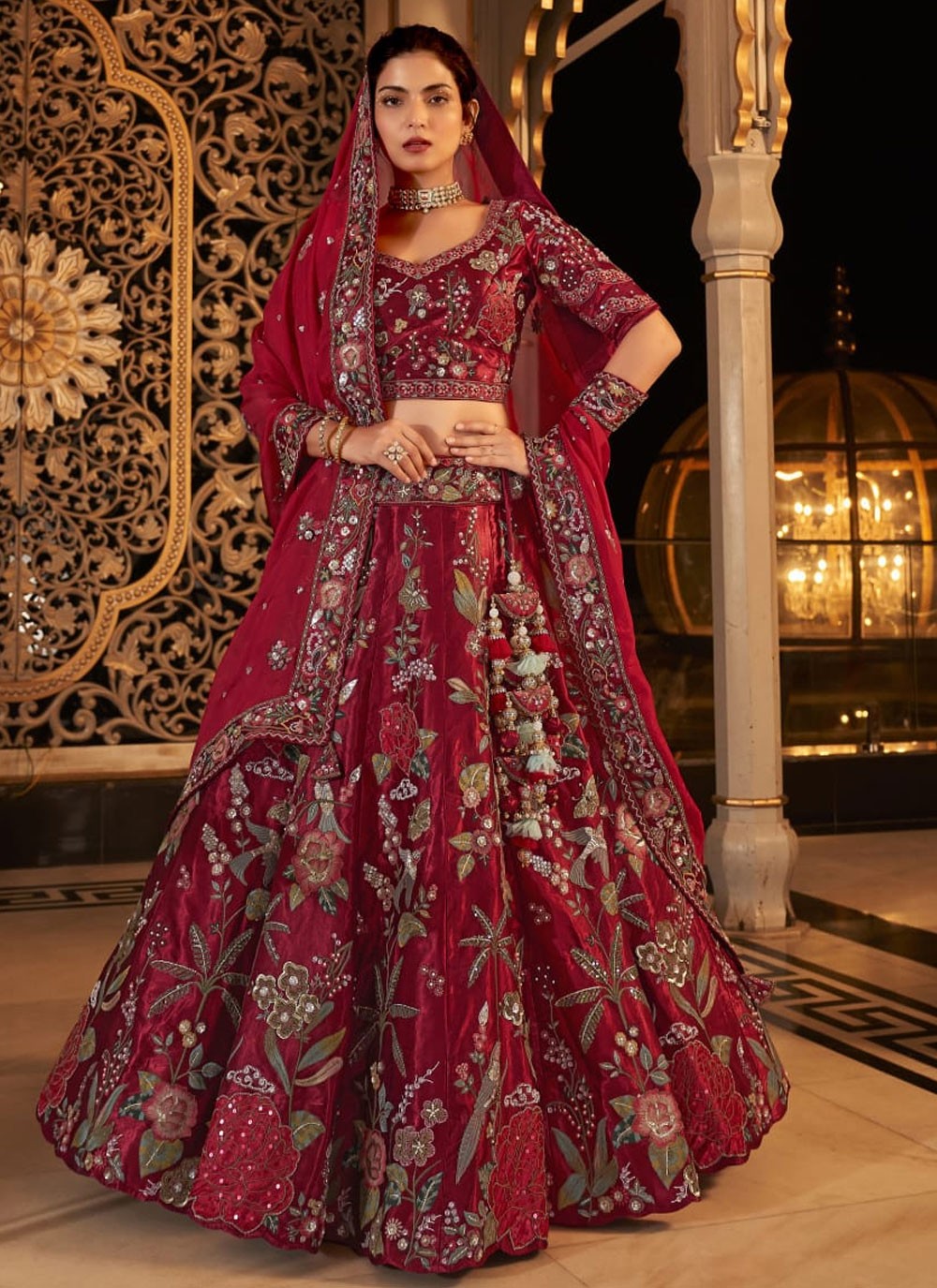 Embroidered Viscose A - Line Lehenga - L2111