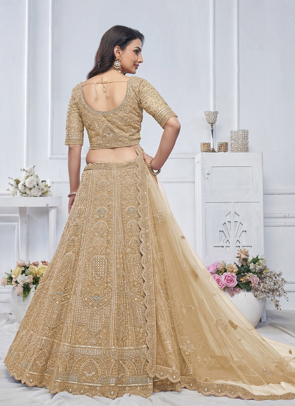 Embroidered Net A - Line Lehenga - L2825