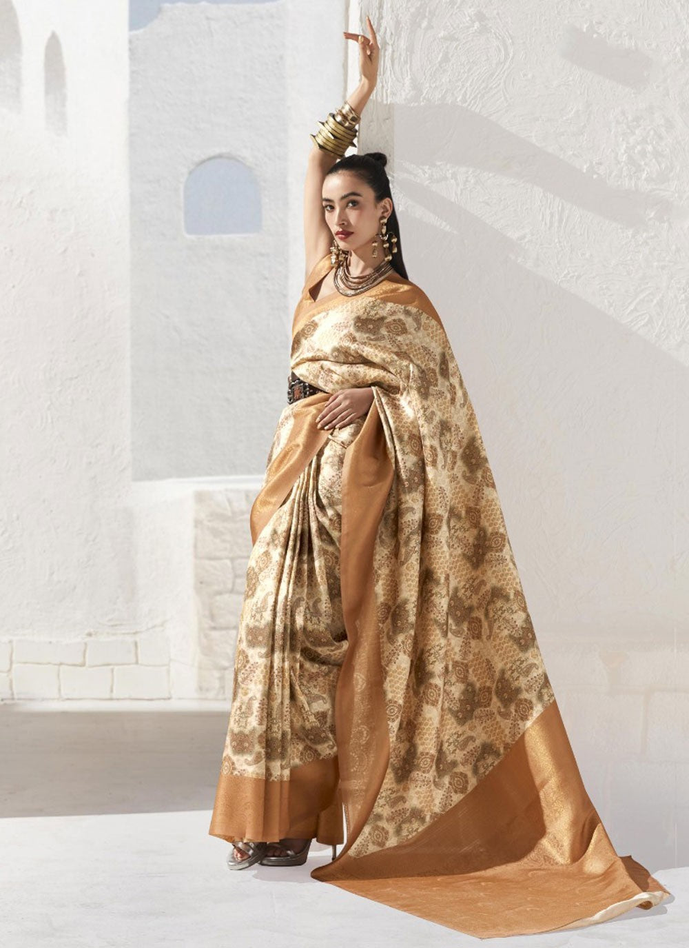 Classic Border Work Art Silk Saree - S9649