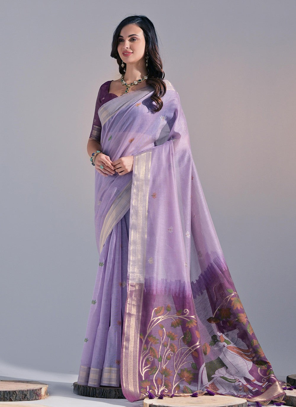 Traditional Weaving Zari Cotton Saree - S8203