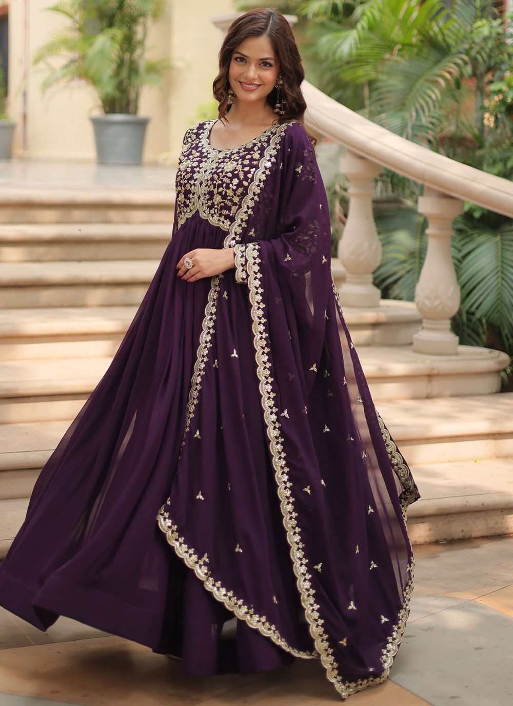 Faux Georgette Gown - G1596