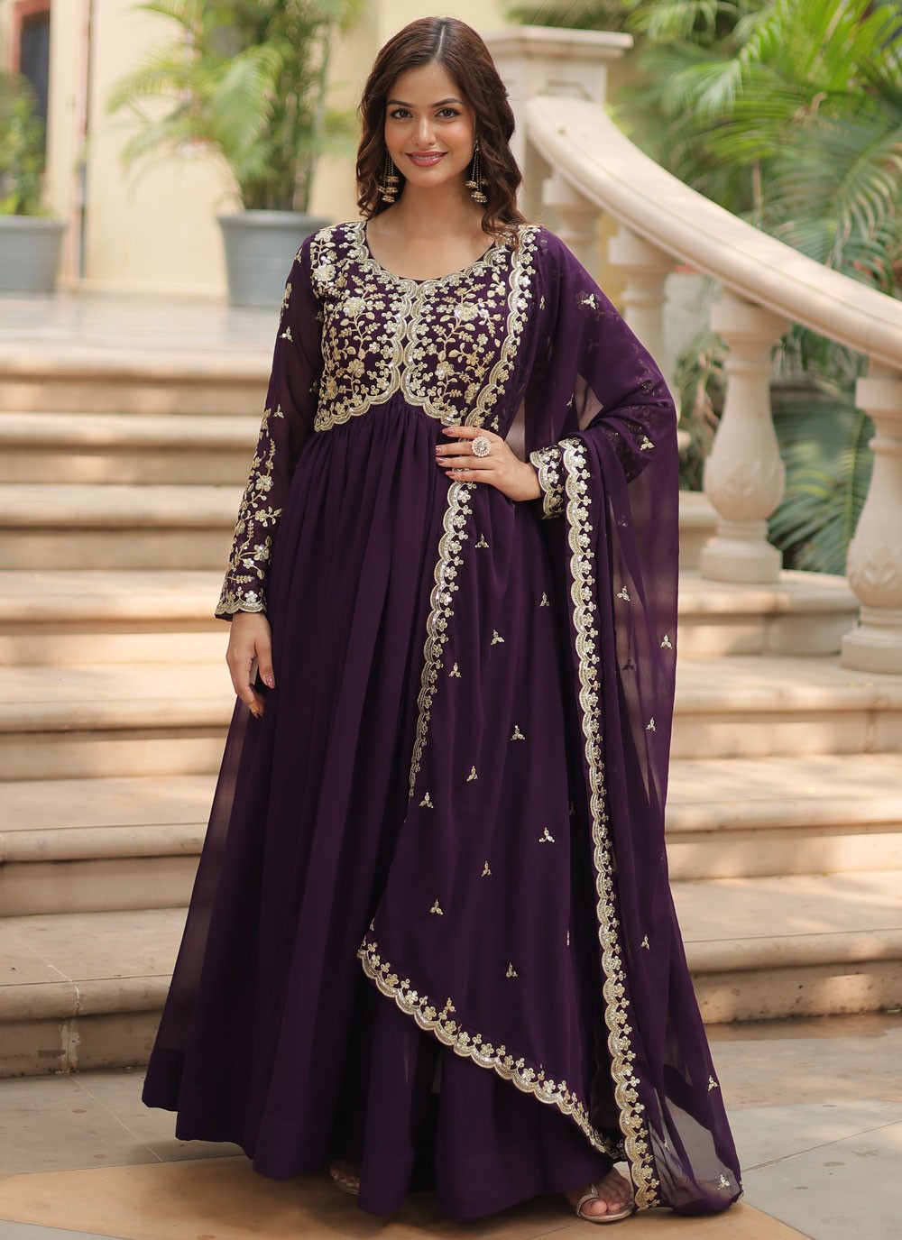 Faux Georgette Gown - G1596