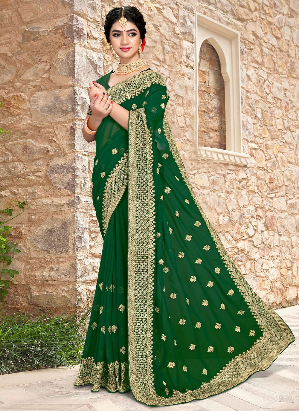 Saree Embroidered Georgette Saree - S2528