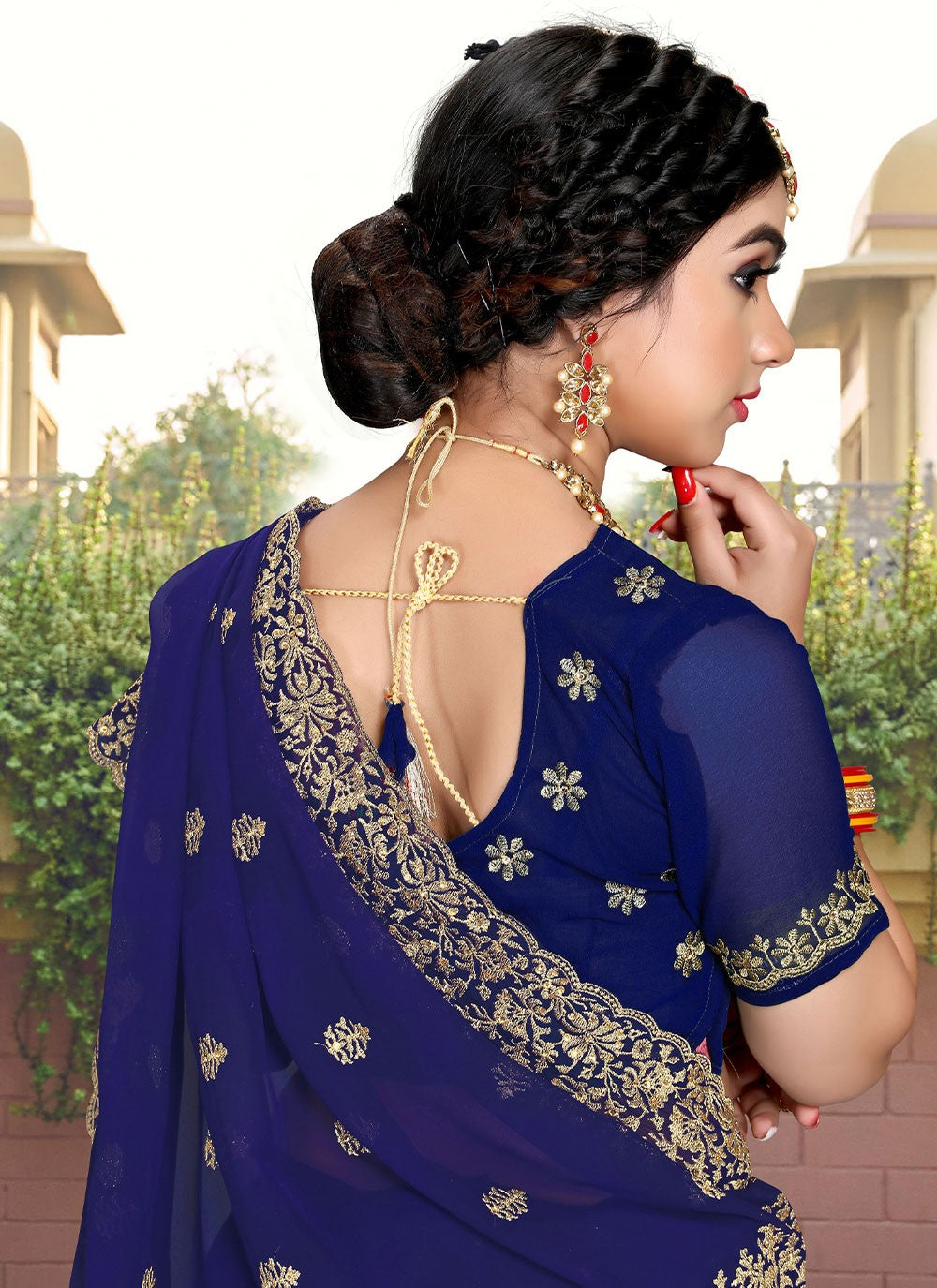 Saree Embroidered Georgette Saree - S2546