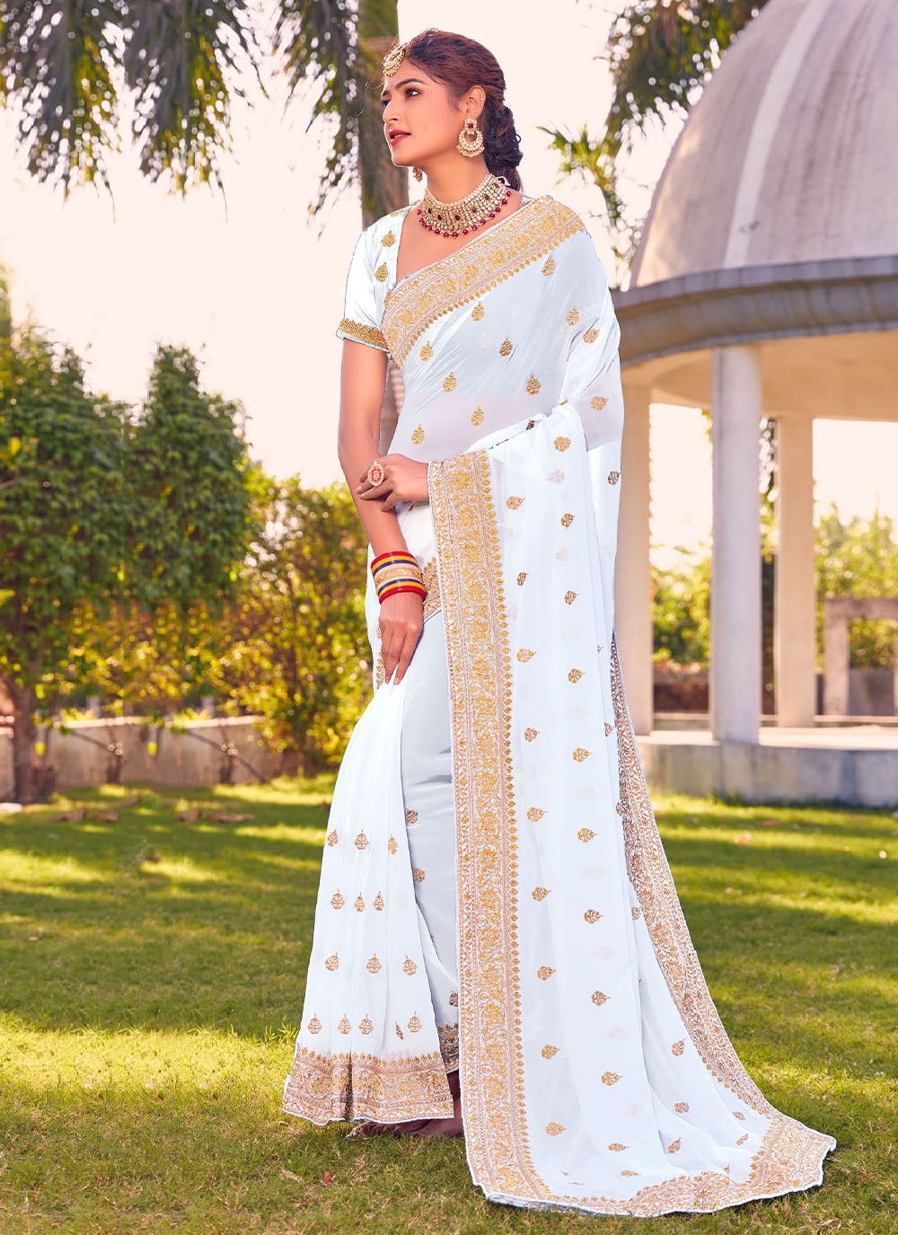 Saree Embroidered Georgette Saree - S2618