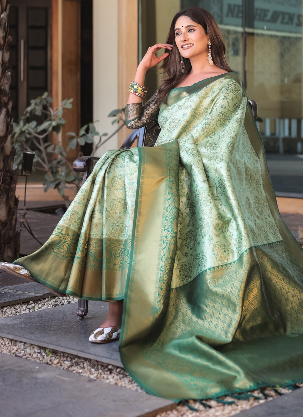 Woven, Zari Malbari Silk Saree - S12308