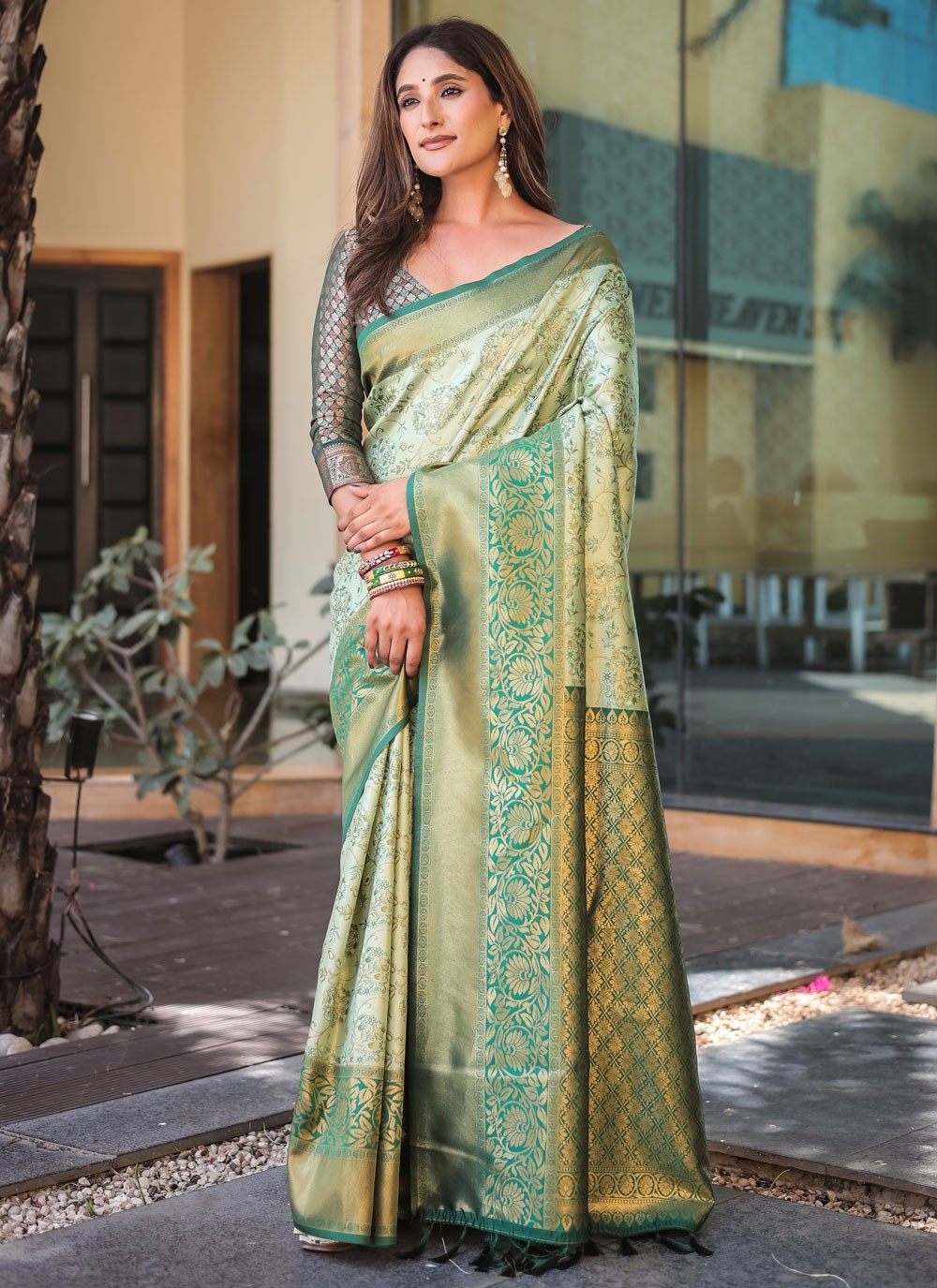 Woven, Zari Malbari Silk Saree - S12308