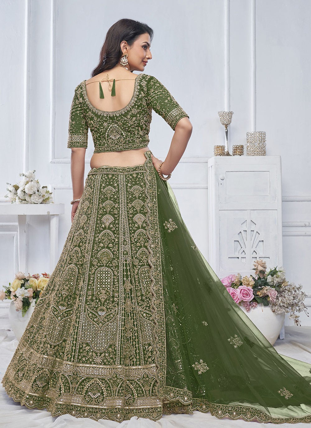 Embroidered Net A - Line Lehenga - L2825