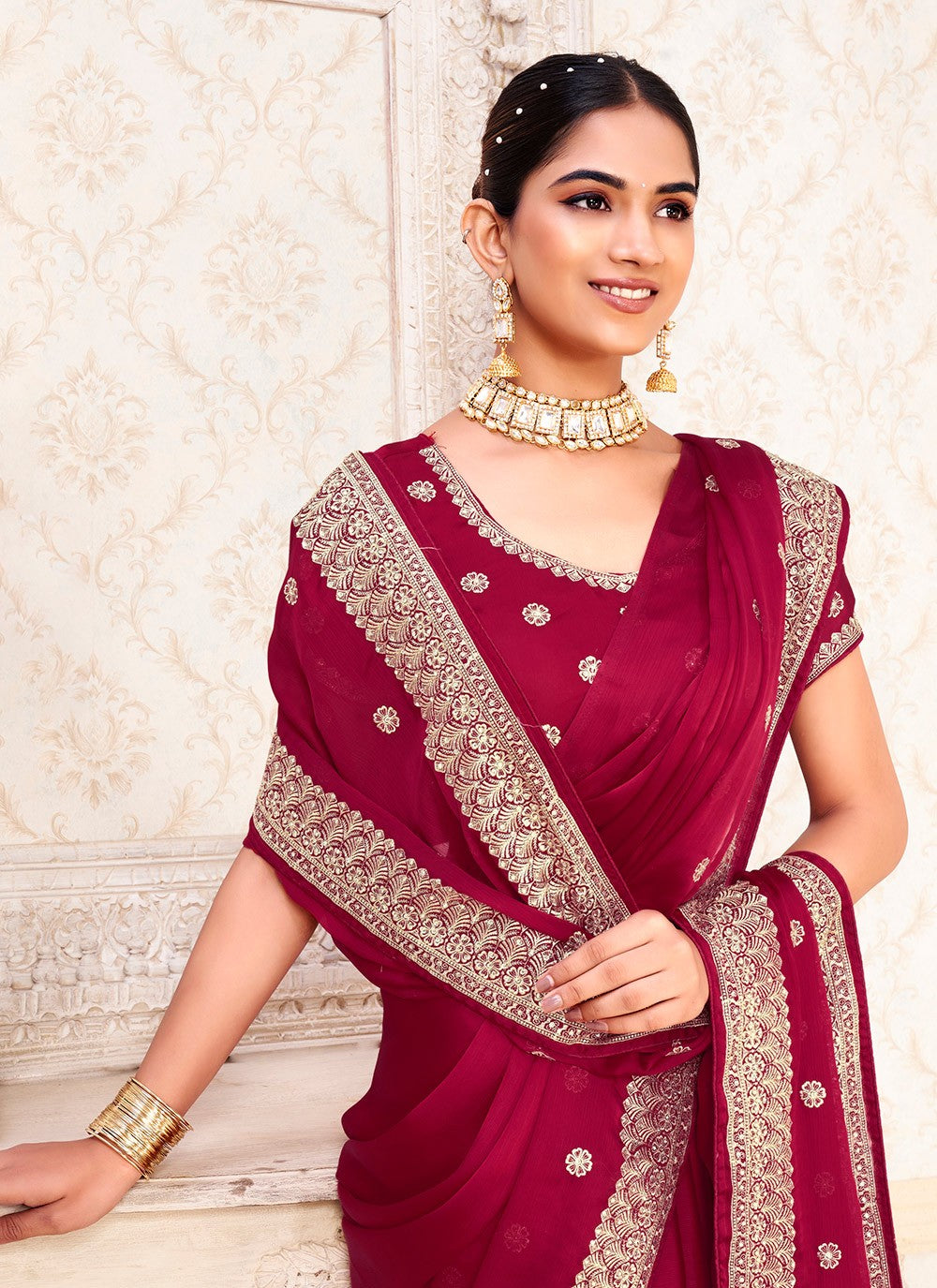 Classic Zari Vichitra Silk Saree - S9733