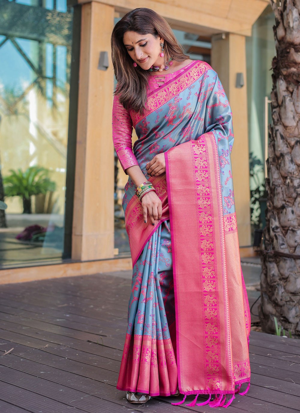 Woven, Zari Malbari Silk Saree - S12308