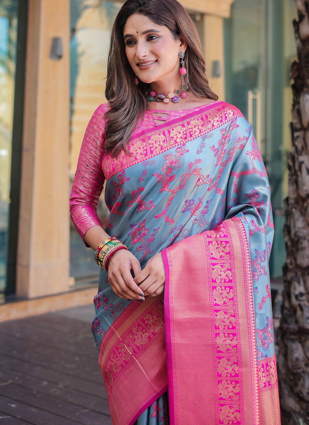 Woven, Zari Malbari Silk Saree - S12308