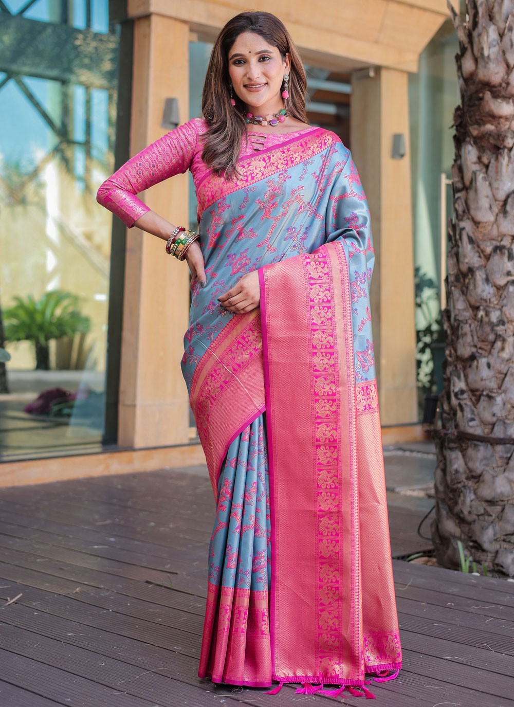 Woven, Zari Malbari Silk Saree - S12308