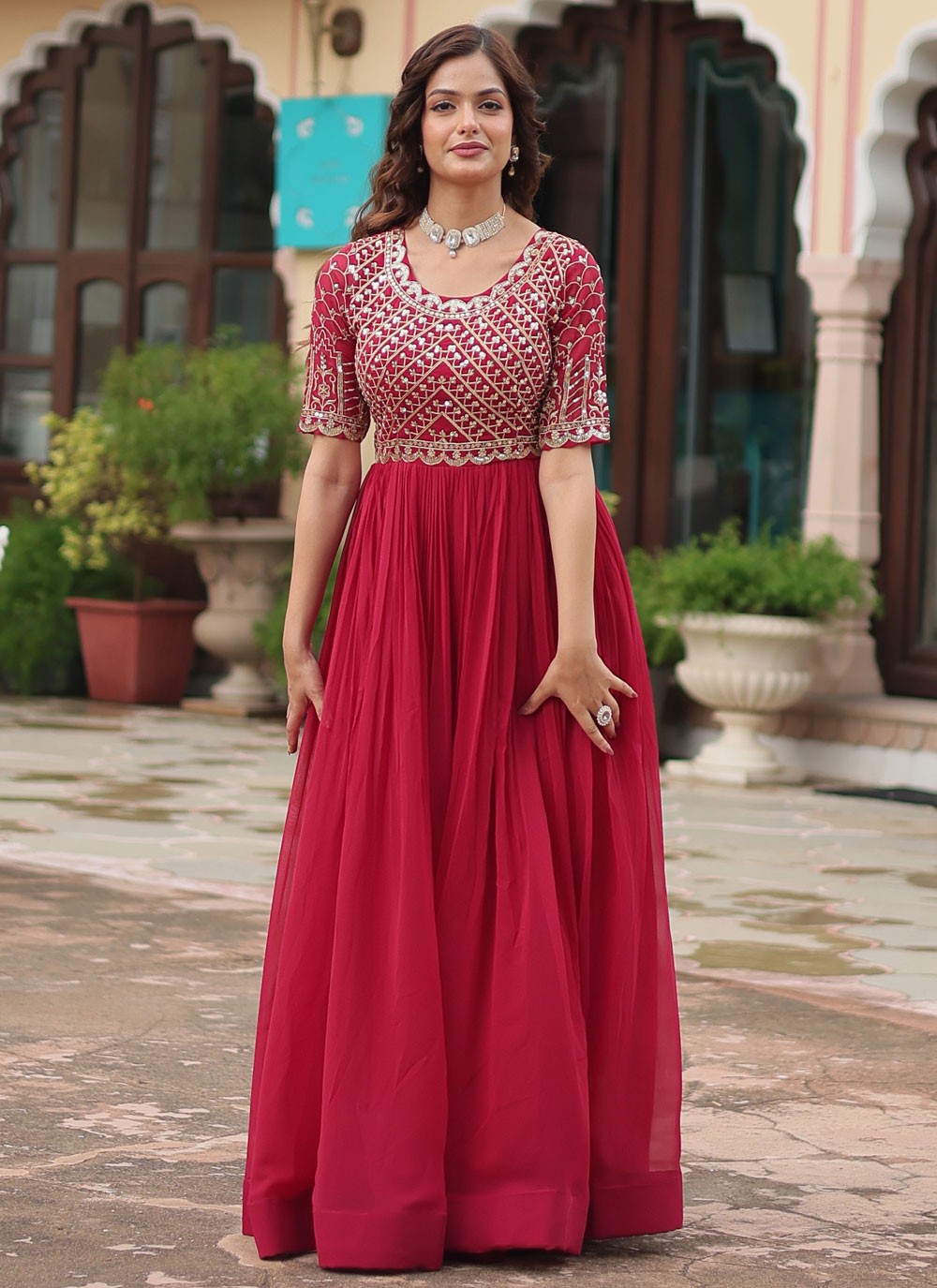 Faux Georgette Gown - G1566