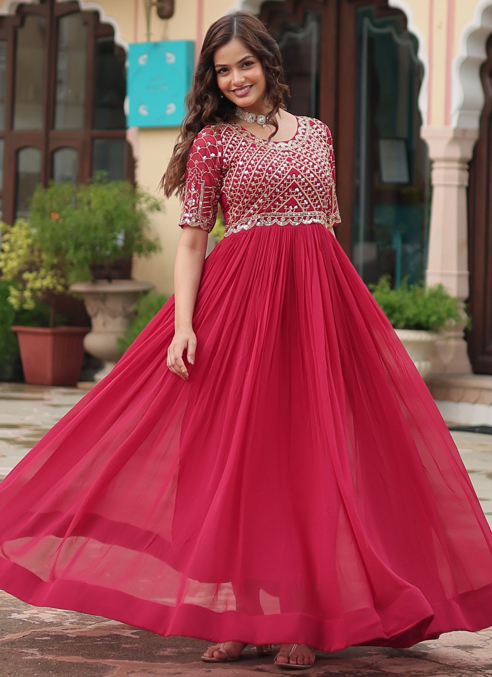 Faux Georgette Gown - G1566