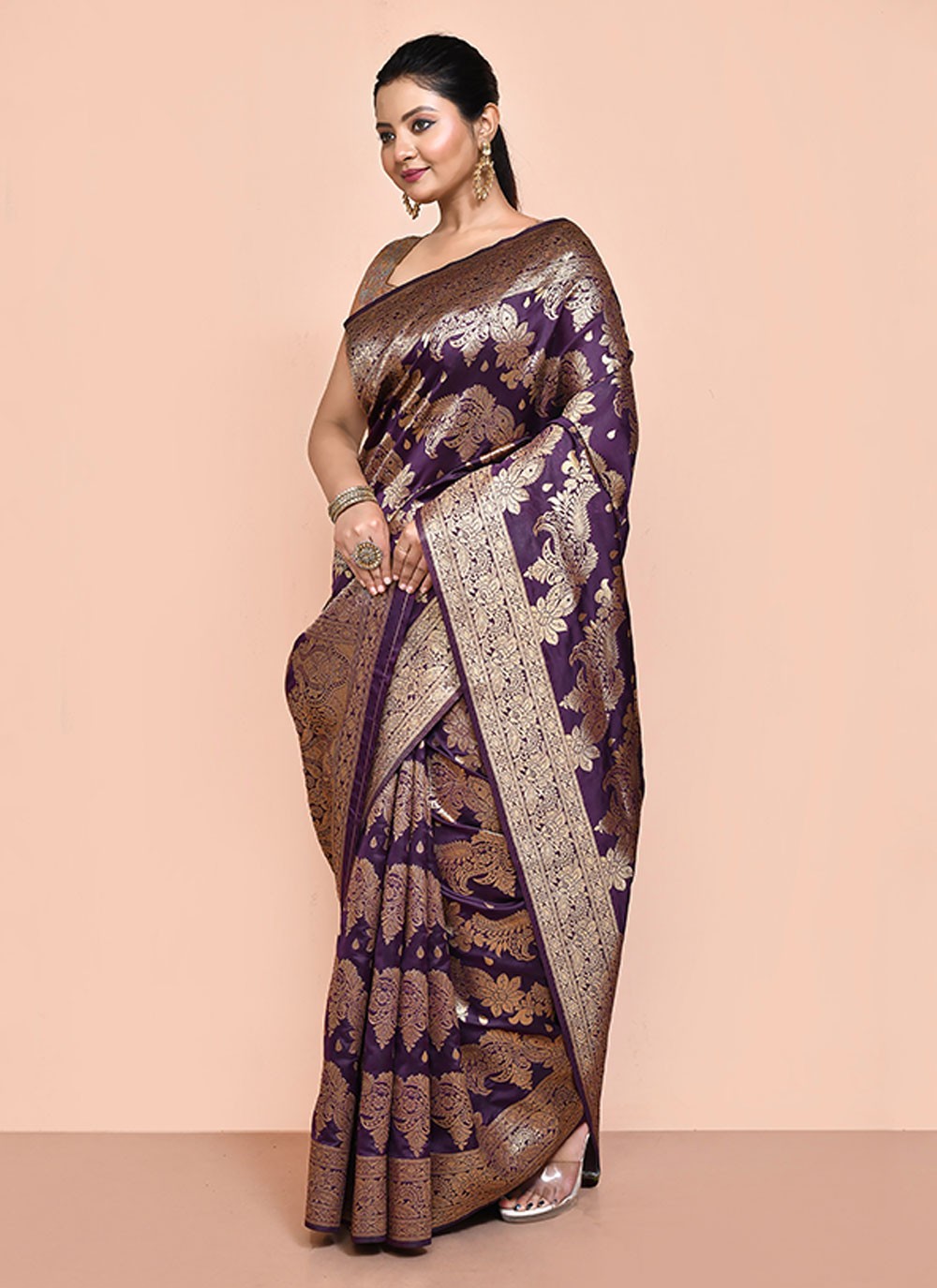 Classic Embroidered Shimmer Saree - S6521