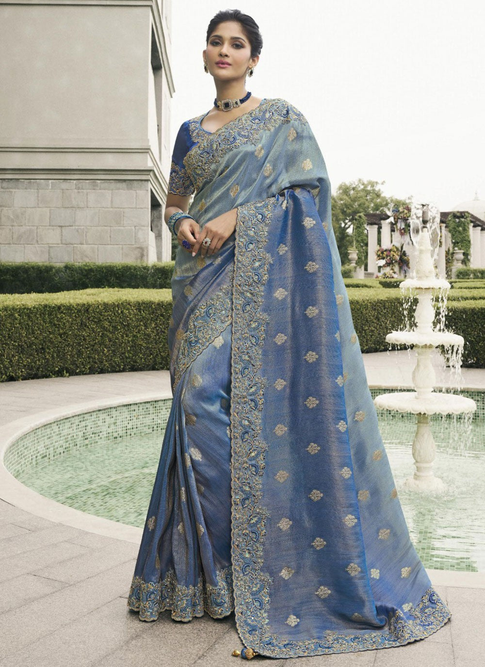 Classic Border Work Tussar Silk Saree - S9485