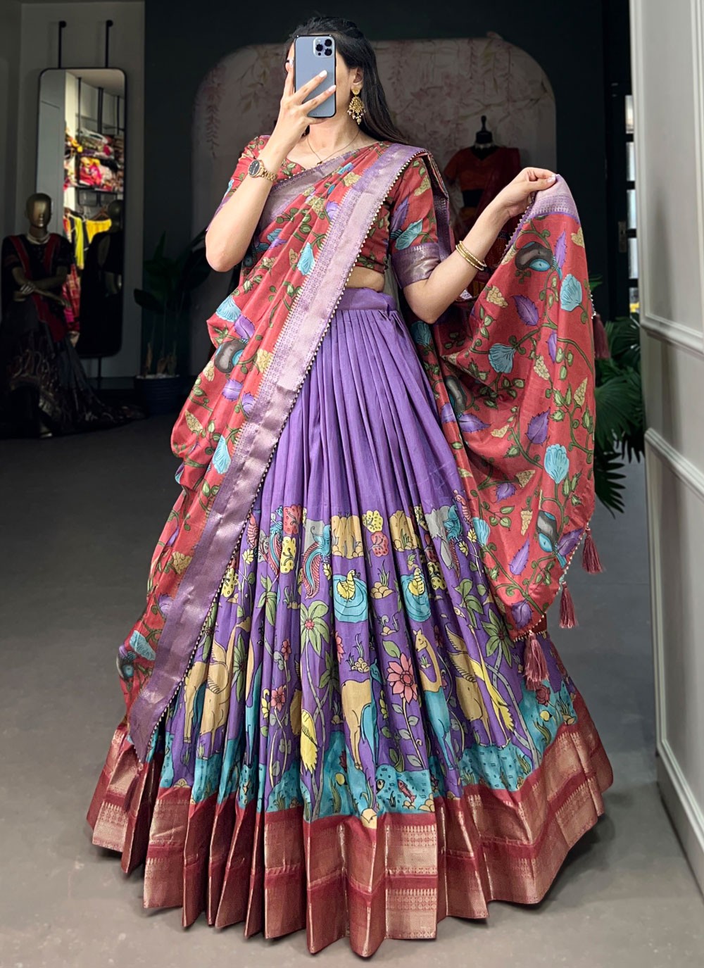 Border Work Silk A - Line Lehenga - L1885