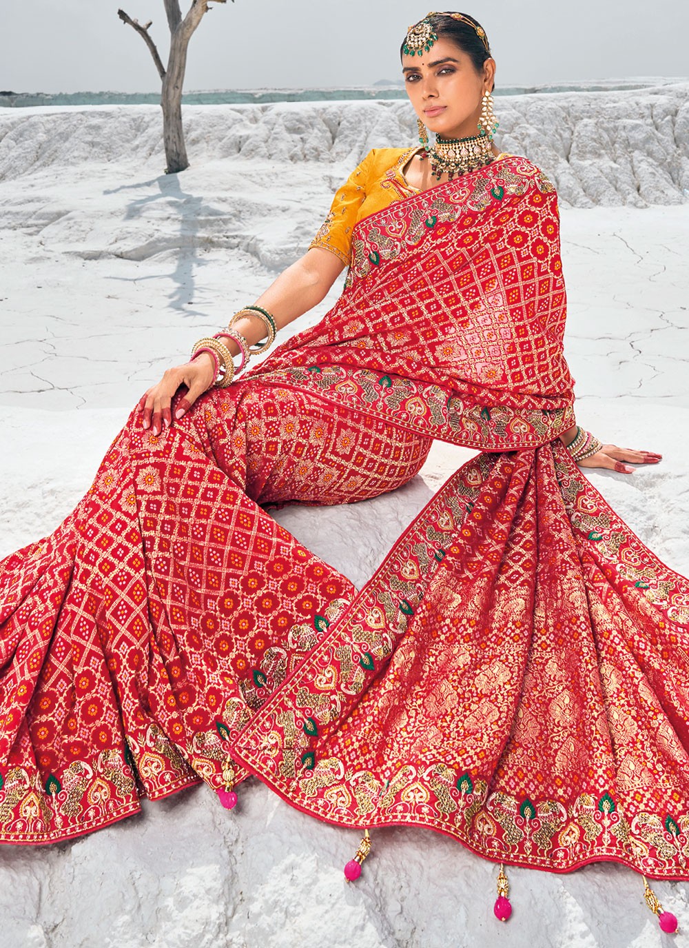 Classic Embroidered Georgette Saree - S9586