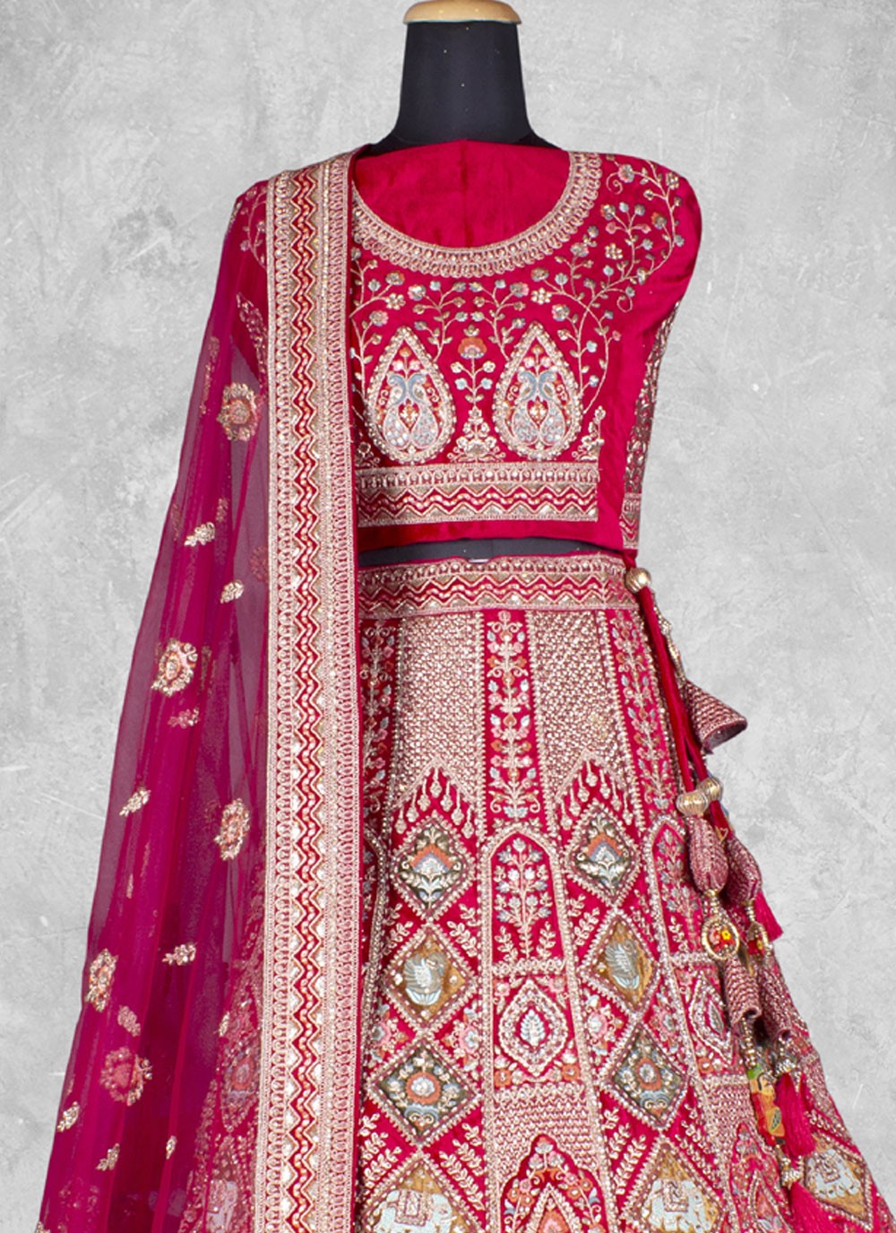 Embroidered Velvet Lehenga - L3067