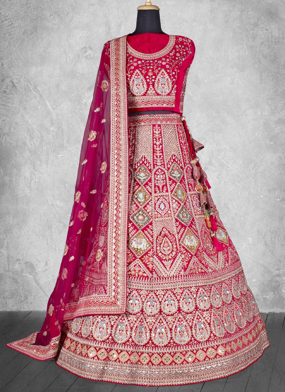 Embroidered Velvet Lehenga - L3067