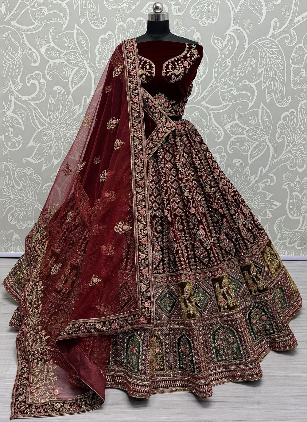 Diamond Velvet A - Line Lehenga - L2434