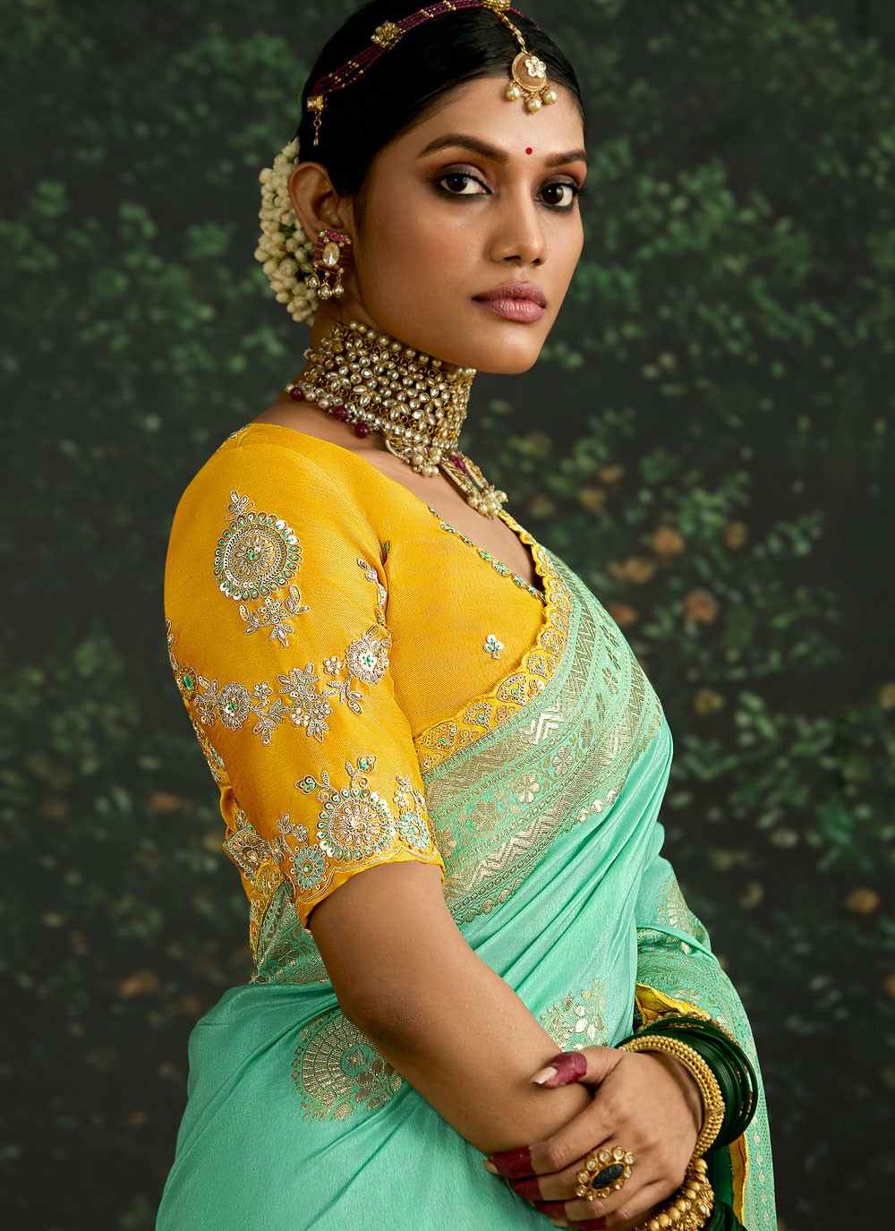 Classic Border Work Pure Dola Saree - S9686