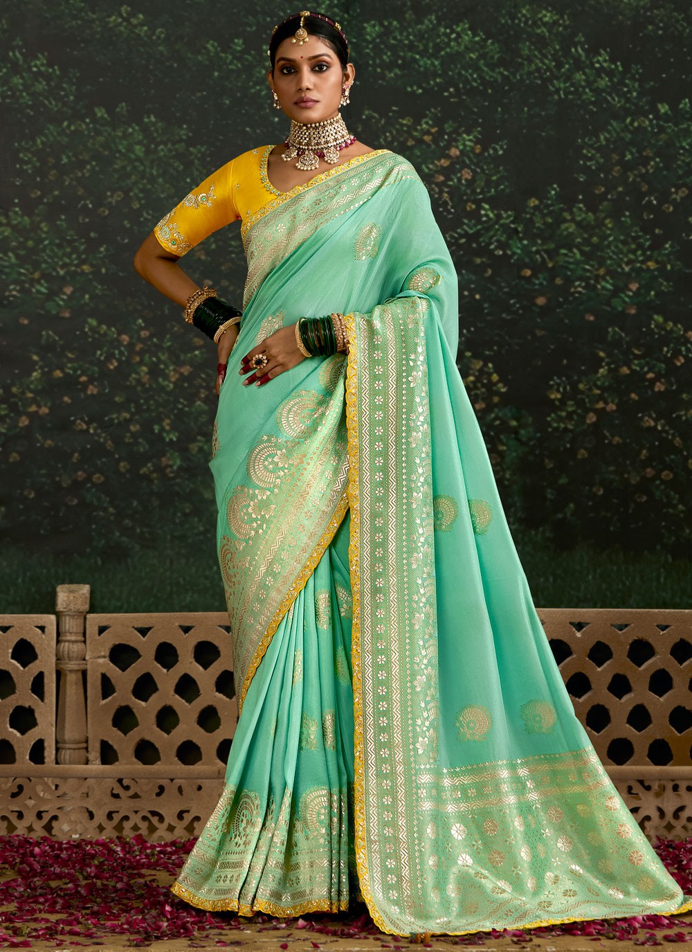 Classic Border Work Pure Dola Saree - S9686