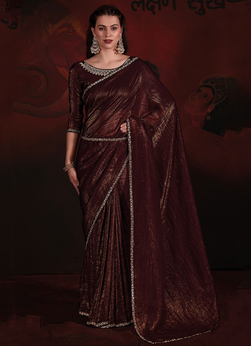 Trendy Zircon Chiffon Saree - S5677